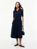 Midi Fit And Flare Polo Dress