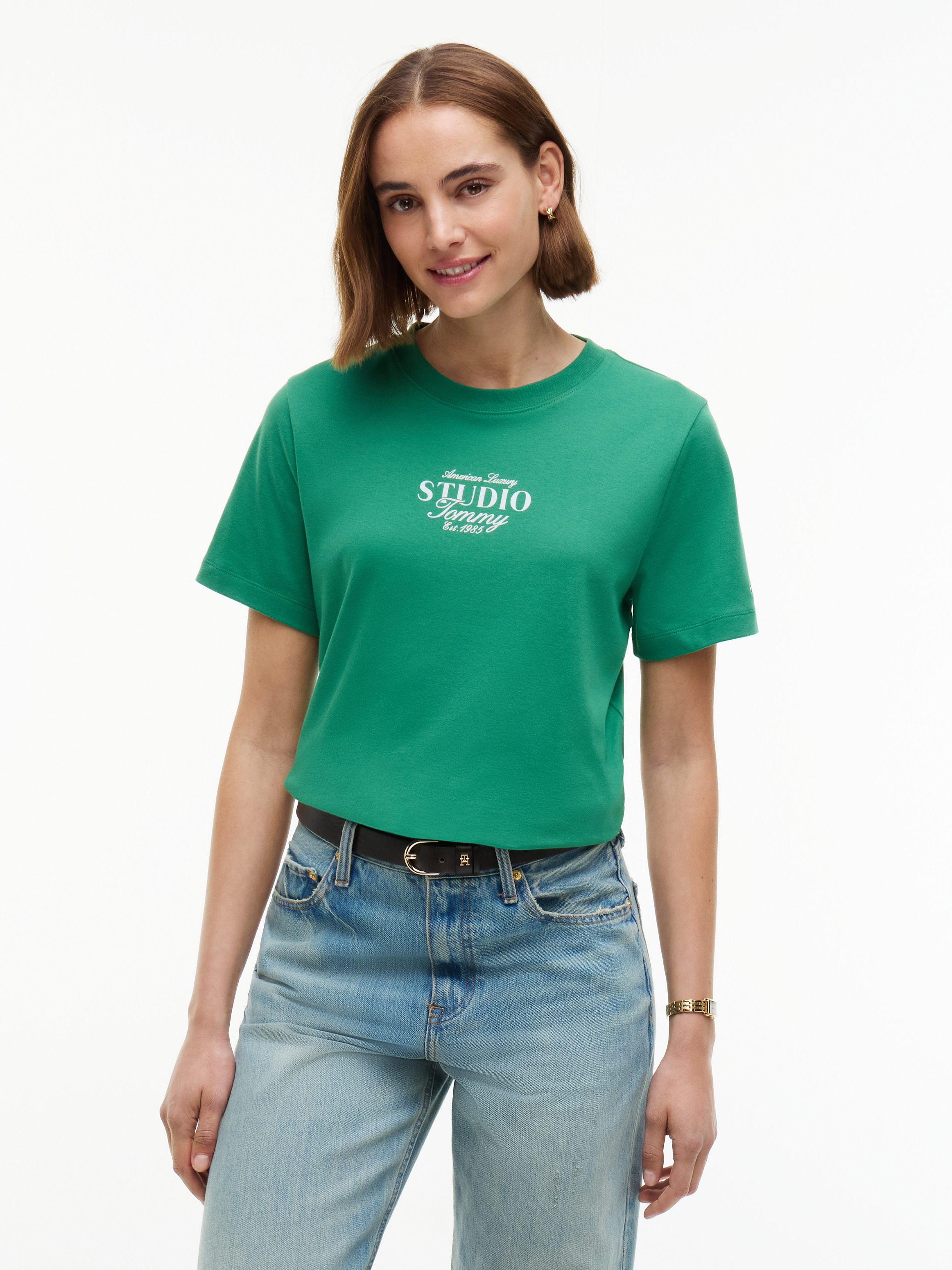 Logo Interlock Knit Crew Neck T-Shirt