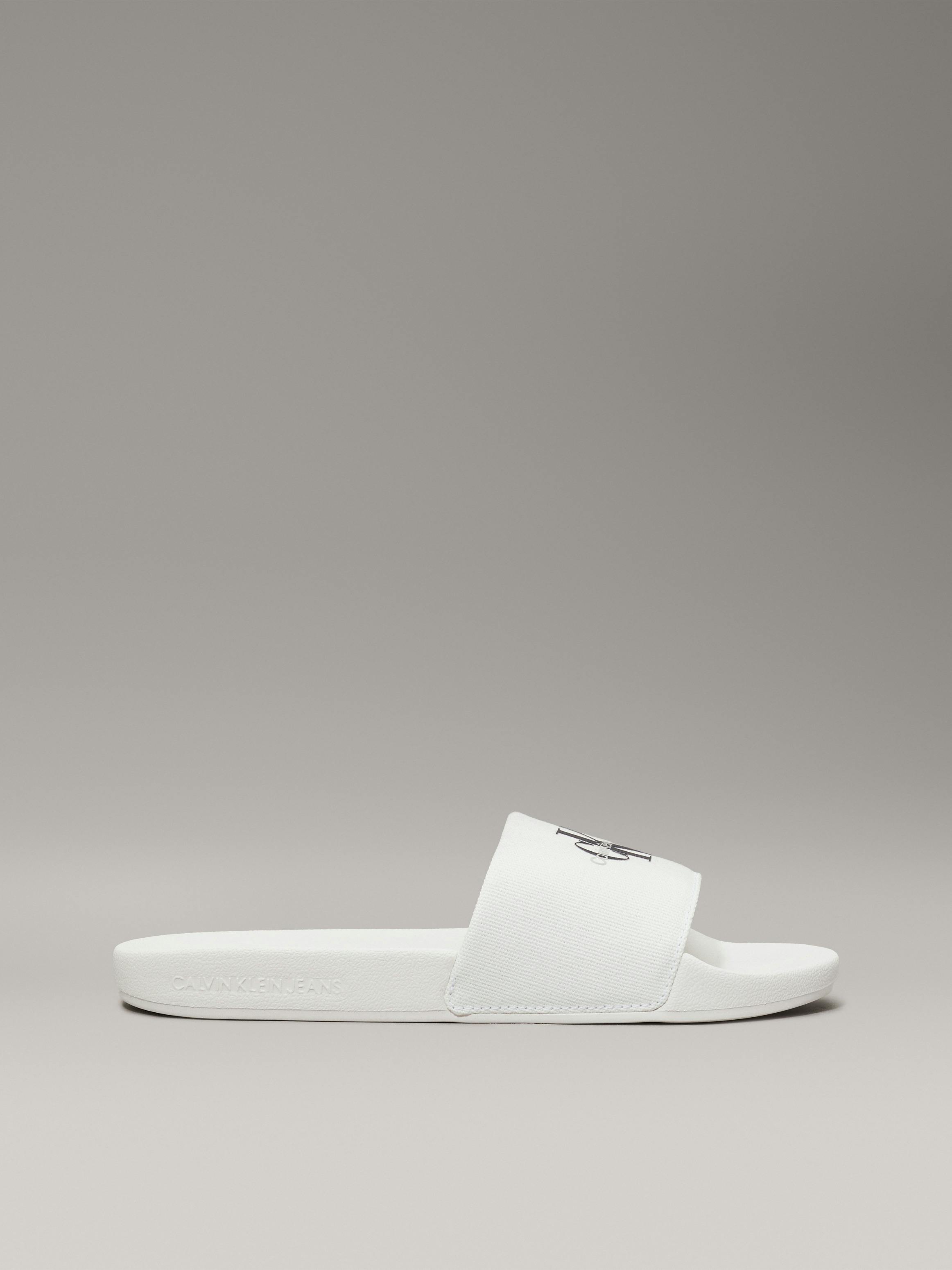 Calvin Klein Unisex Slide Sandals White Size 10M Casual‎ Summer Calvin Klein Slides for Men Sizes 9 and 10... | Depop main image 4