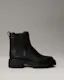 Leather Chunky Square Toe Chelsea Boots