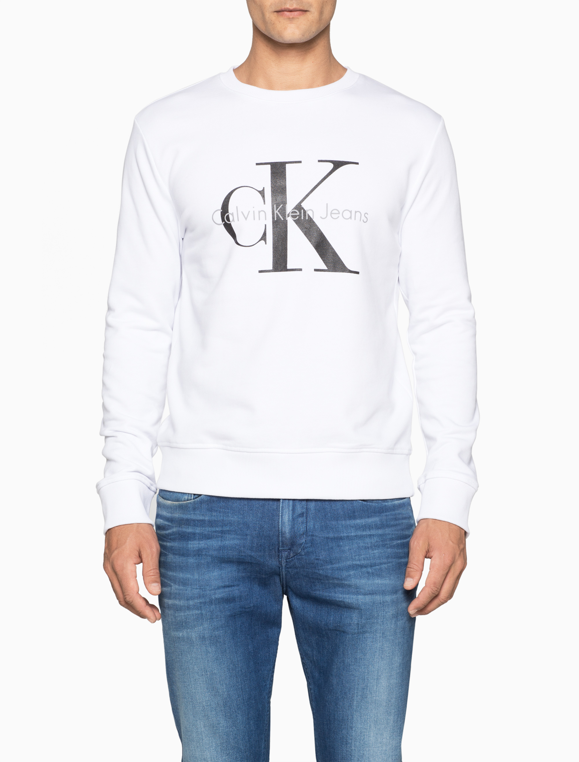 monogram logo crewneck sweatshirt calvin klein