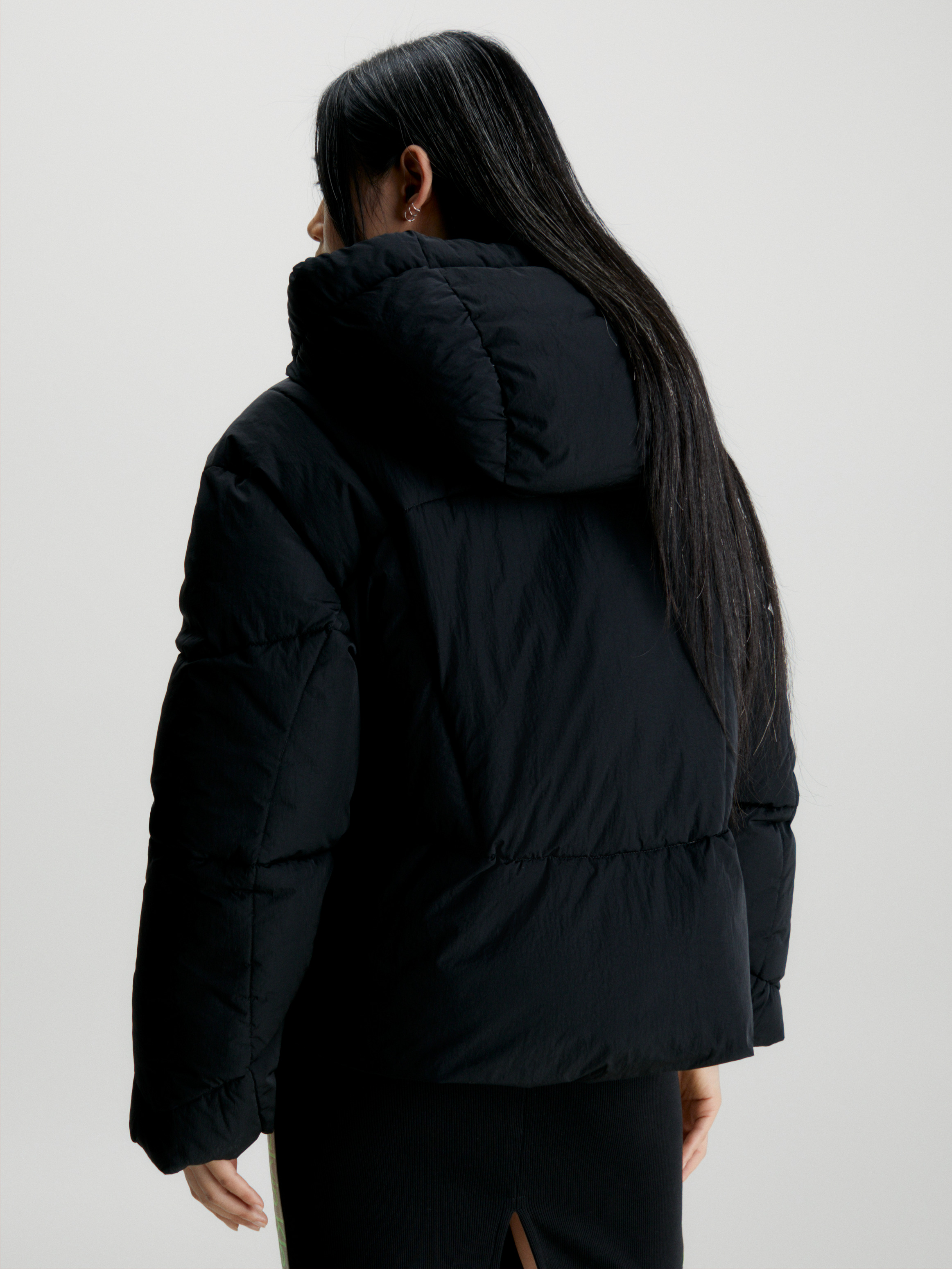 Logo Tape Short Puffer Jacket | Calvin Klein