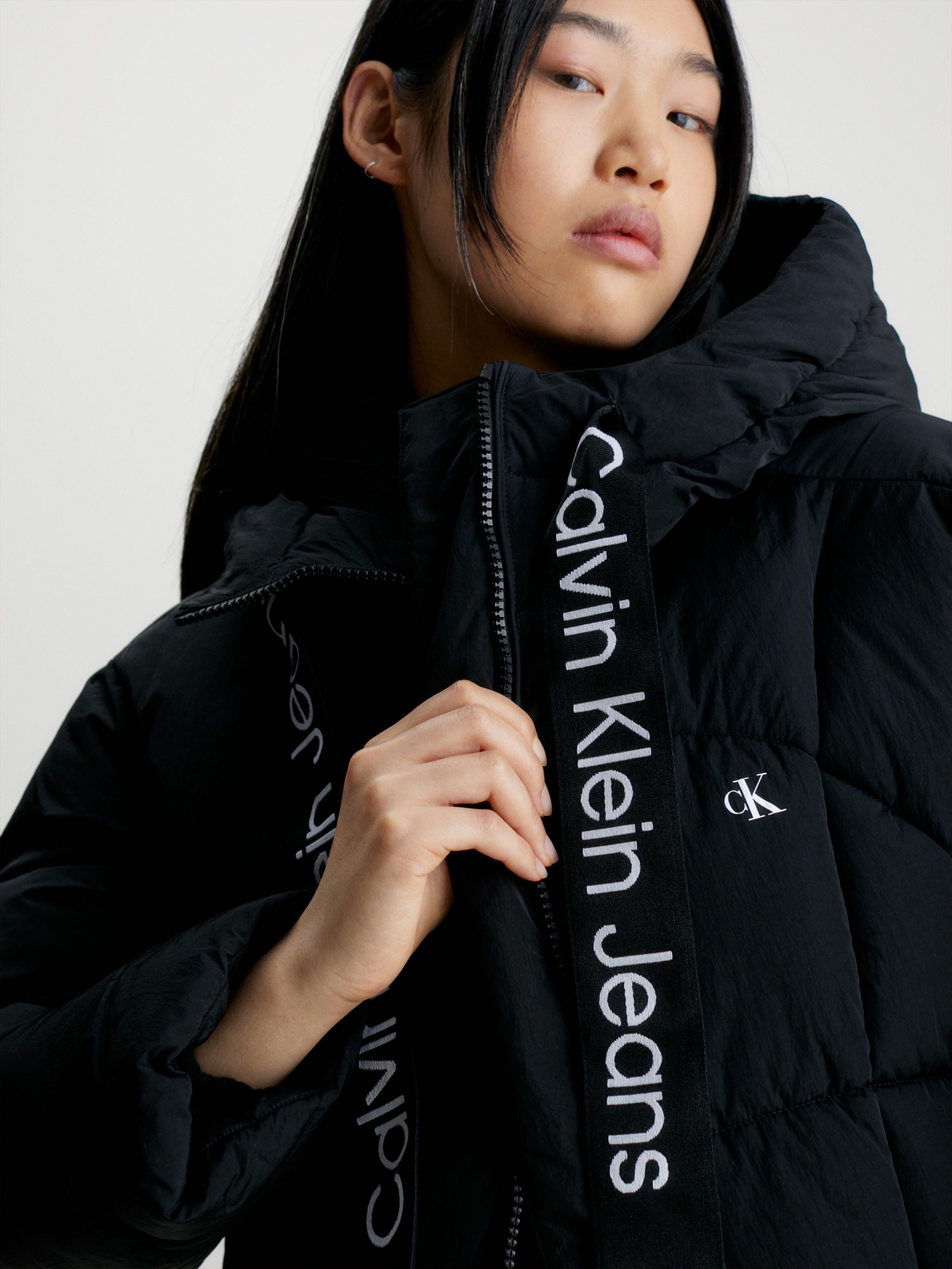 Logo Tape Short Puffer Jacket | Calvin Klein