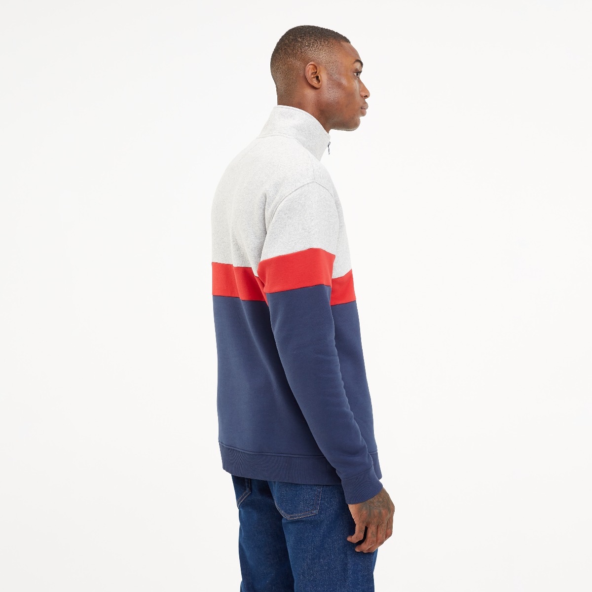 Blue Retro Mock Neck Jumper Sweatshirts Hoodies Tommy Hilfiger