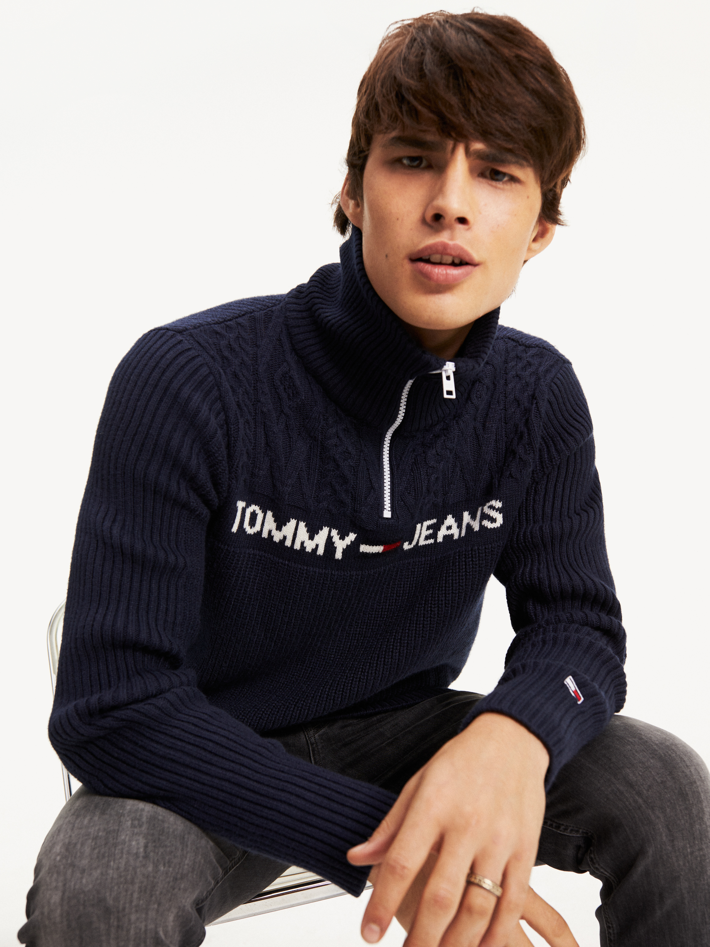 Cable Knit Halfzip Jumper Jumpers Tommy Hilfiger
