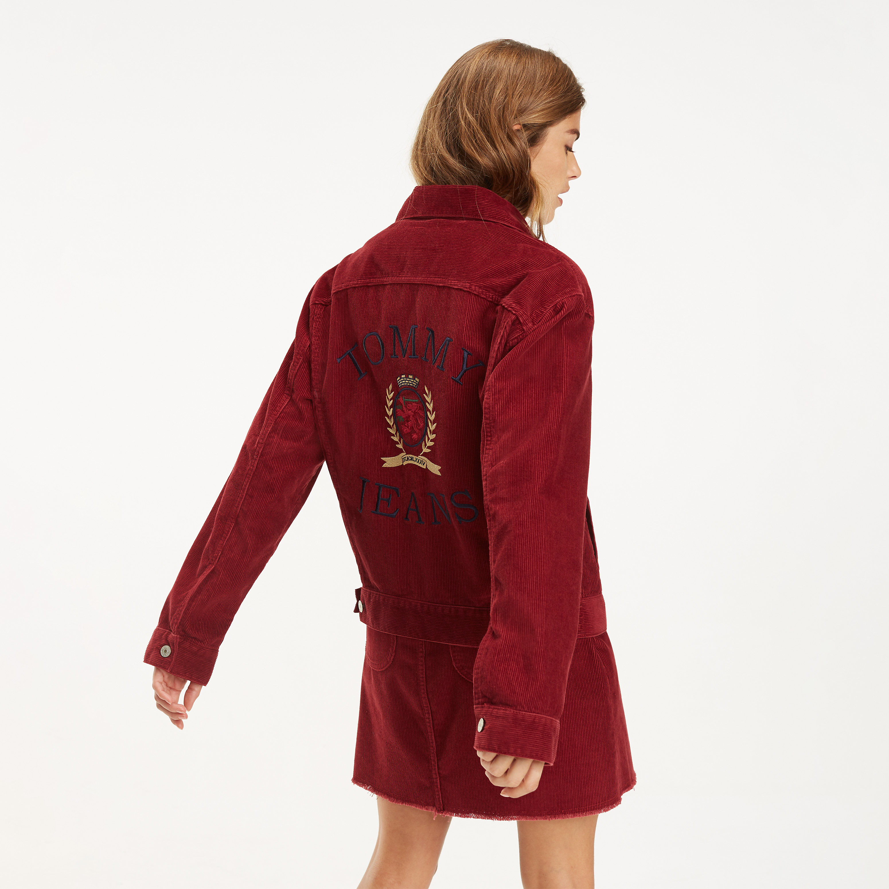 Tommy jeans corduroy crest trucker jacket hotsell