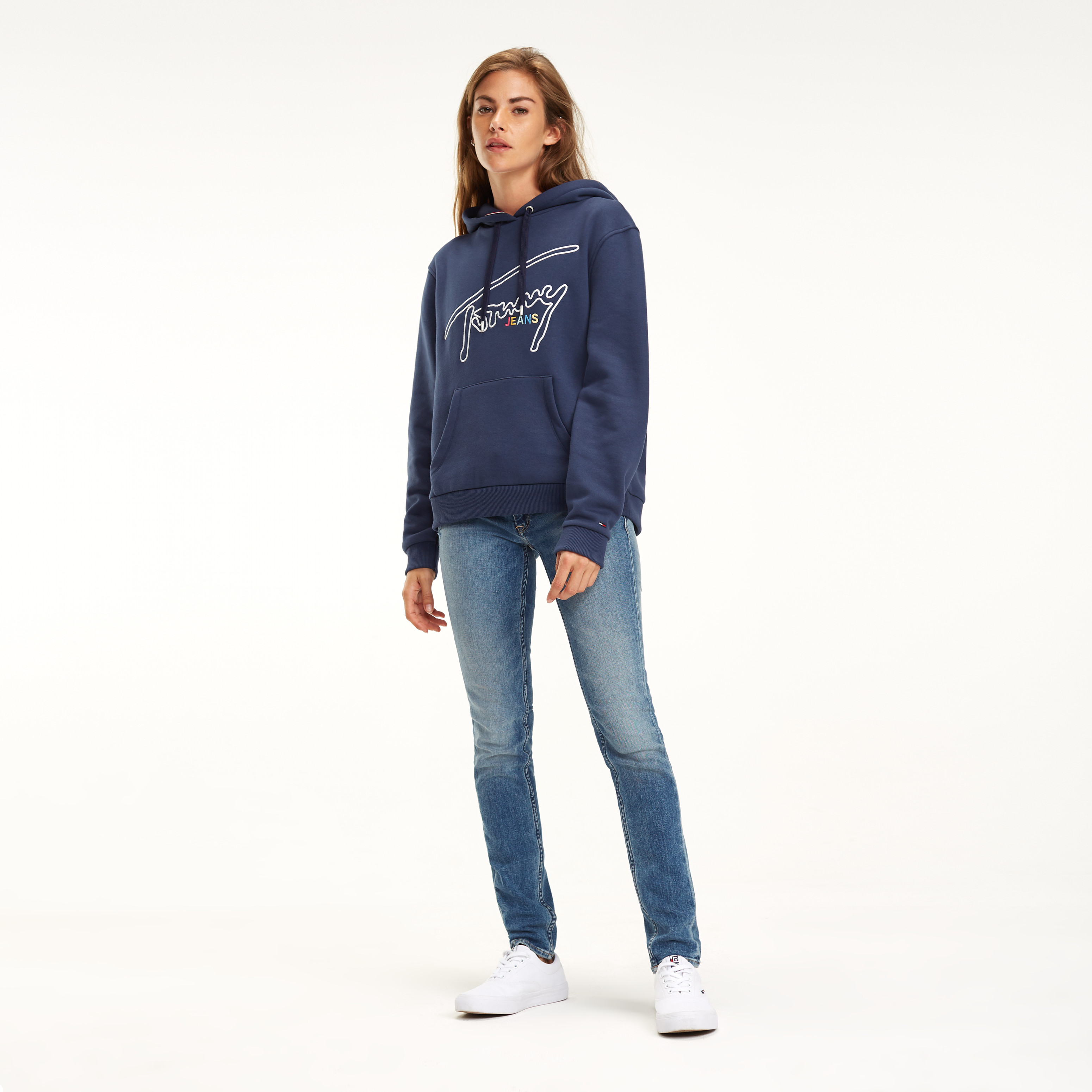 Tommy hilfiger signature logo clearance hoodie