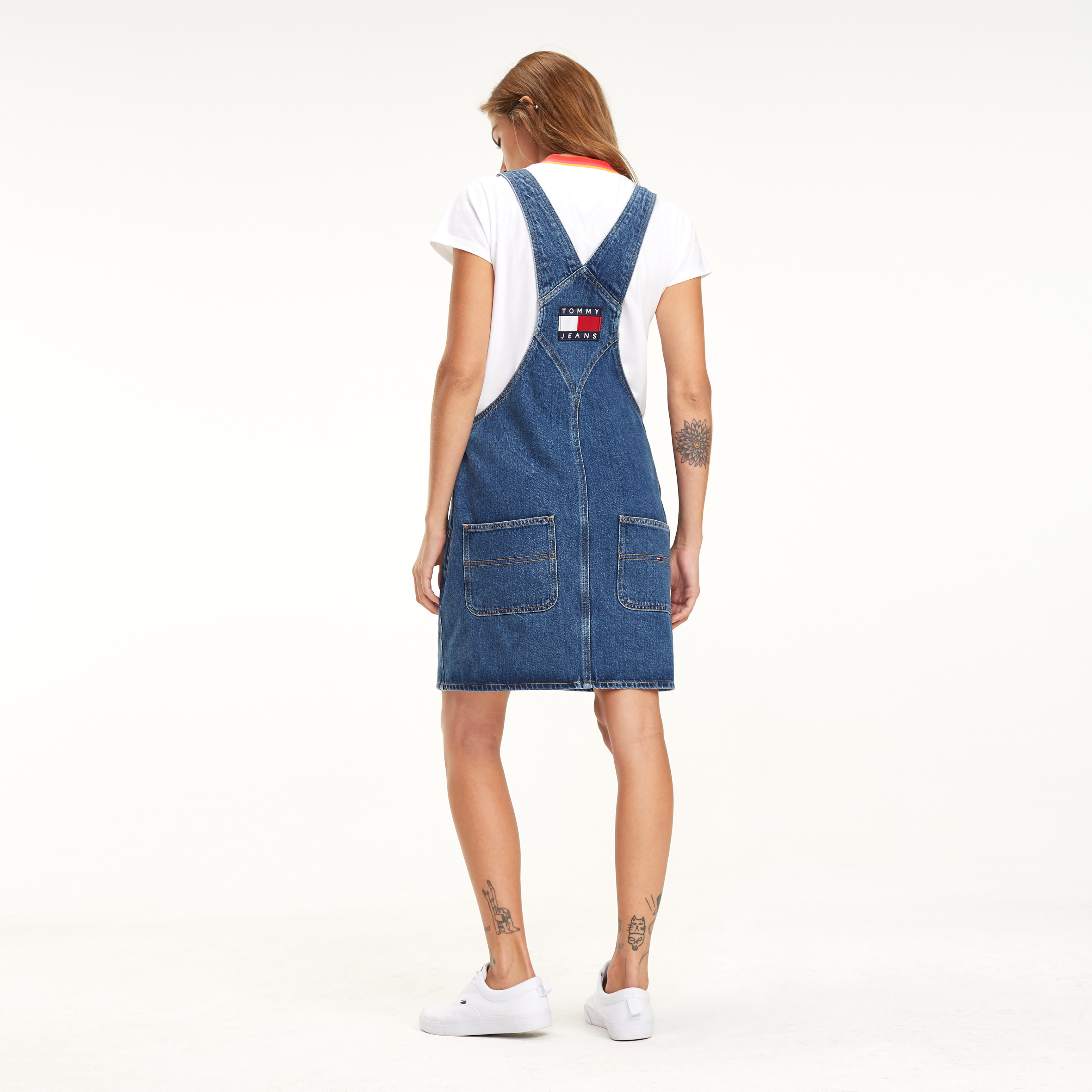 Rigid Denim Dungaree Dress Dresses Tommy Hilfiger