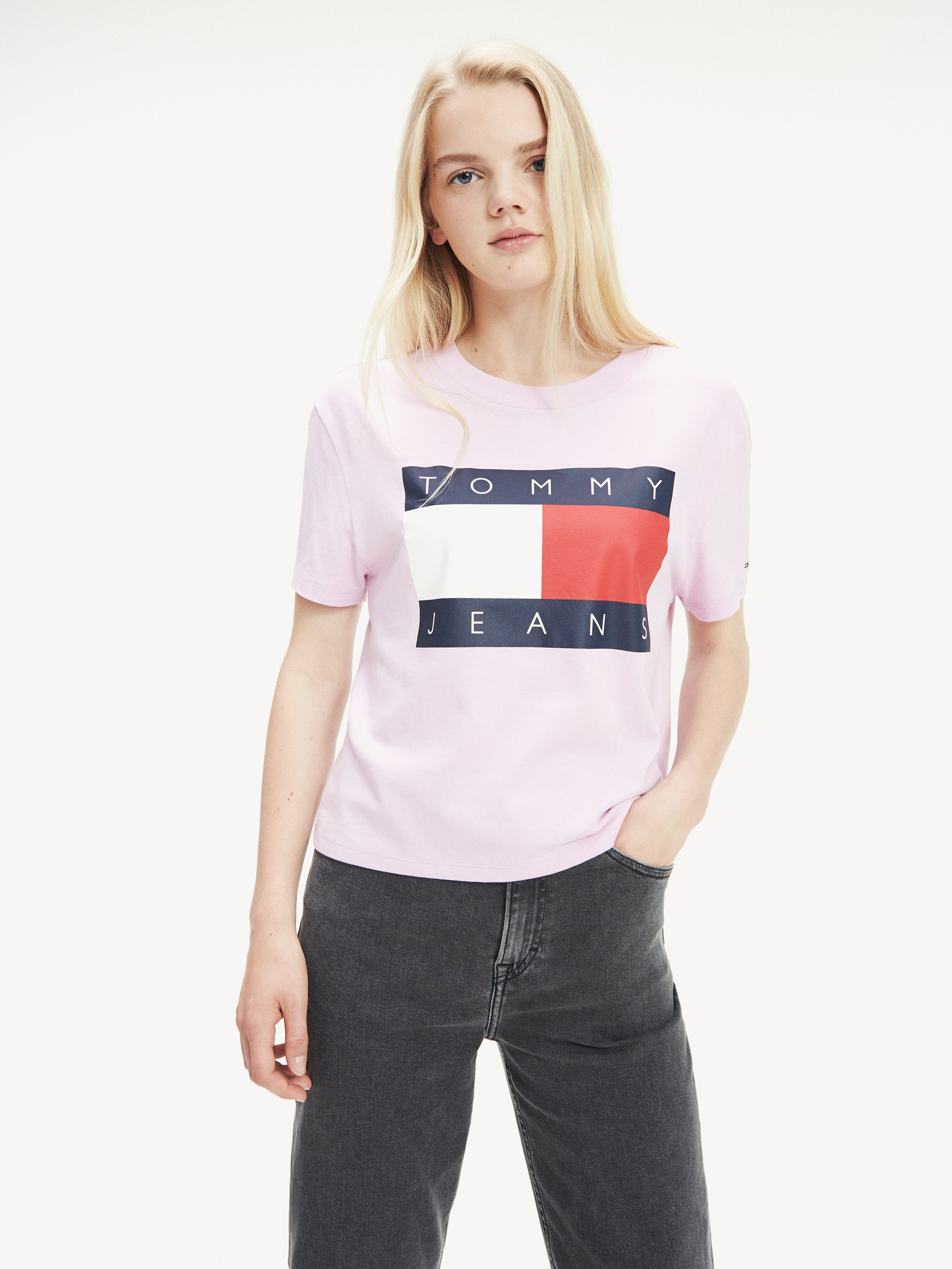 tommy flag cropped sweatshirt