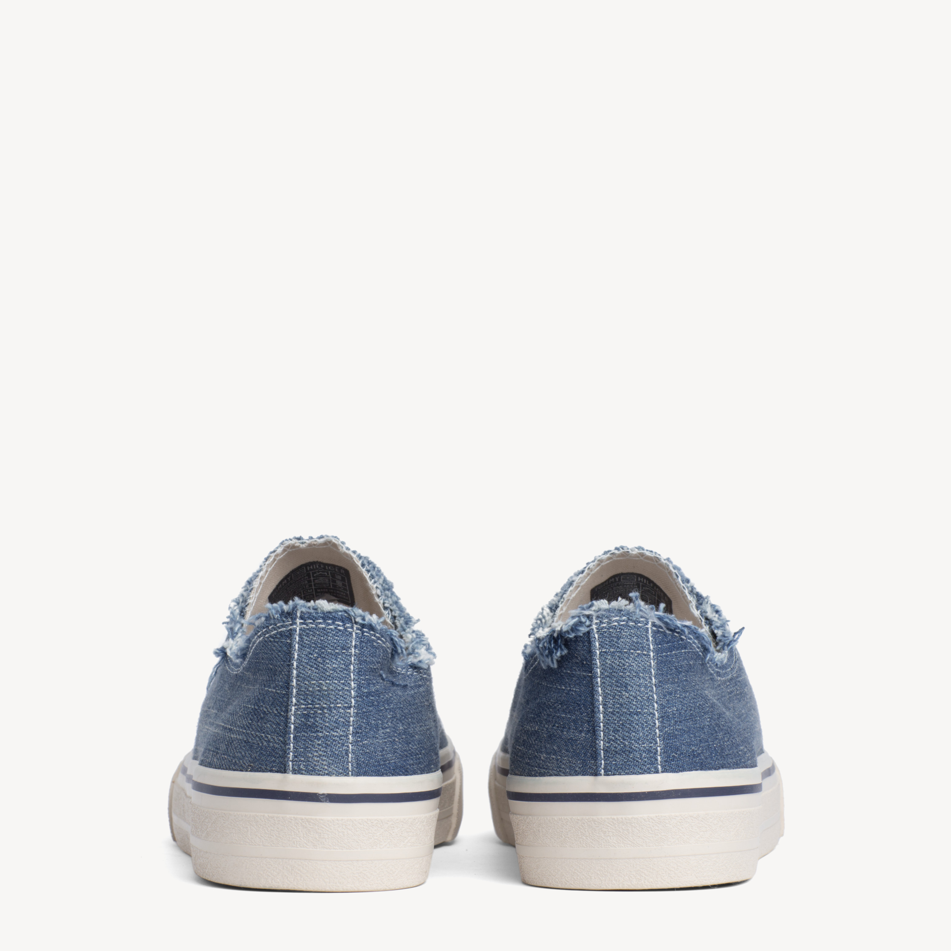 frayed denim sneakers
