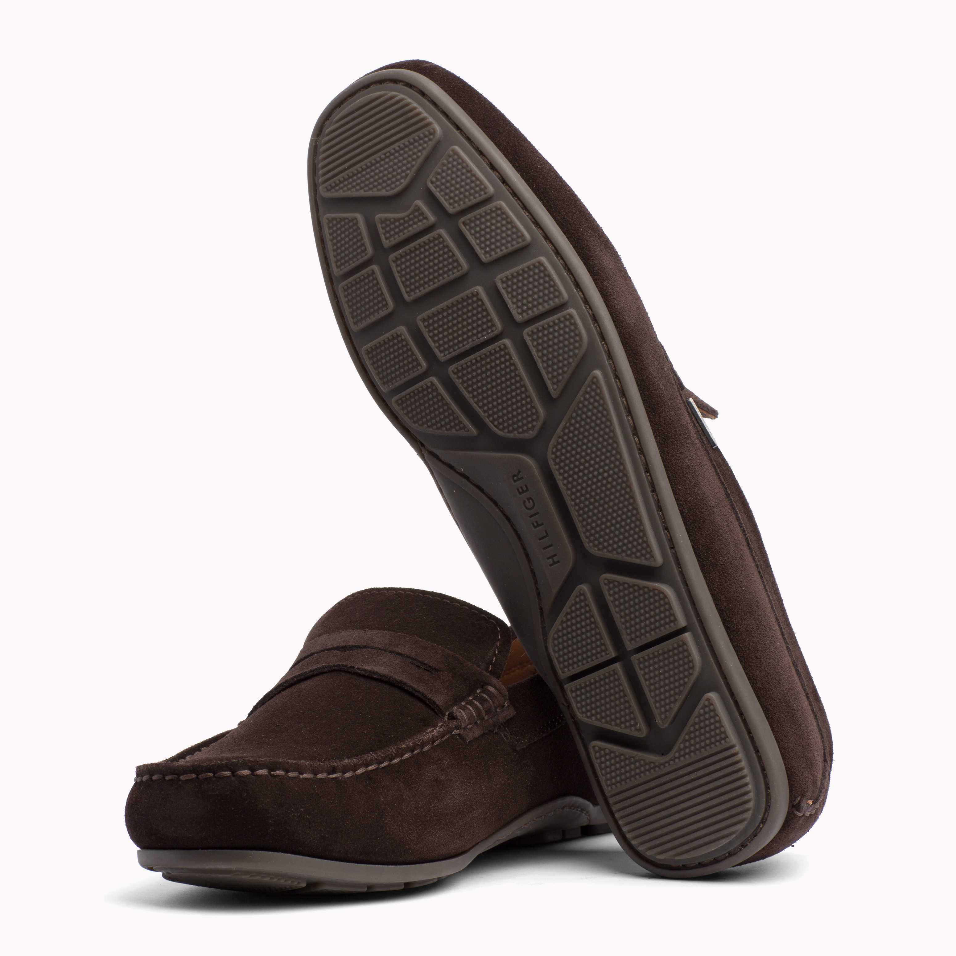 Brown Classic Suede Penny Loafer | Flat Shoes | Tommy Hilfiger display picture 2