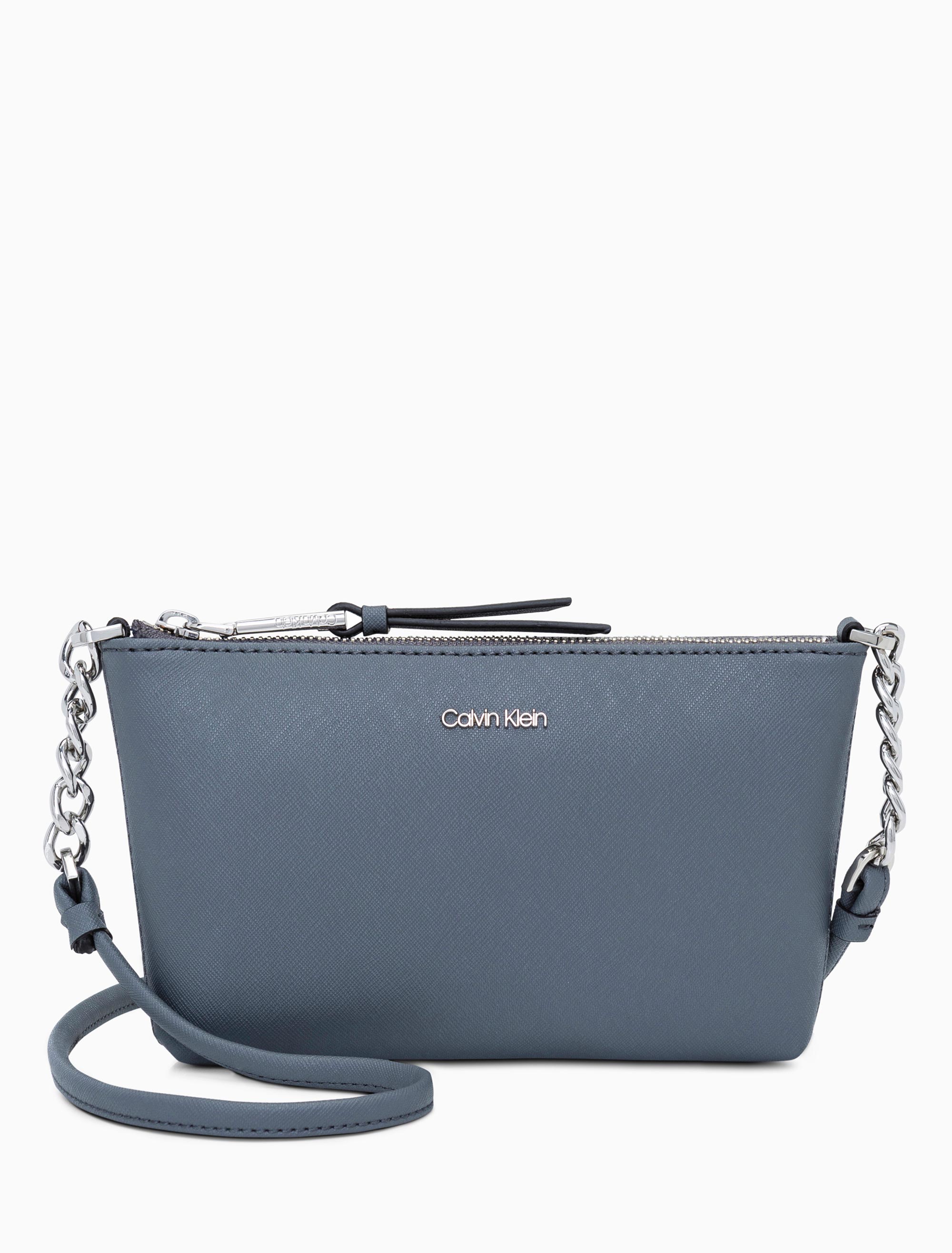 Faux Saffiano Leather Crossbody Bag Bags Calvin Klein