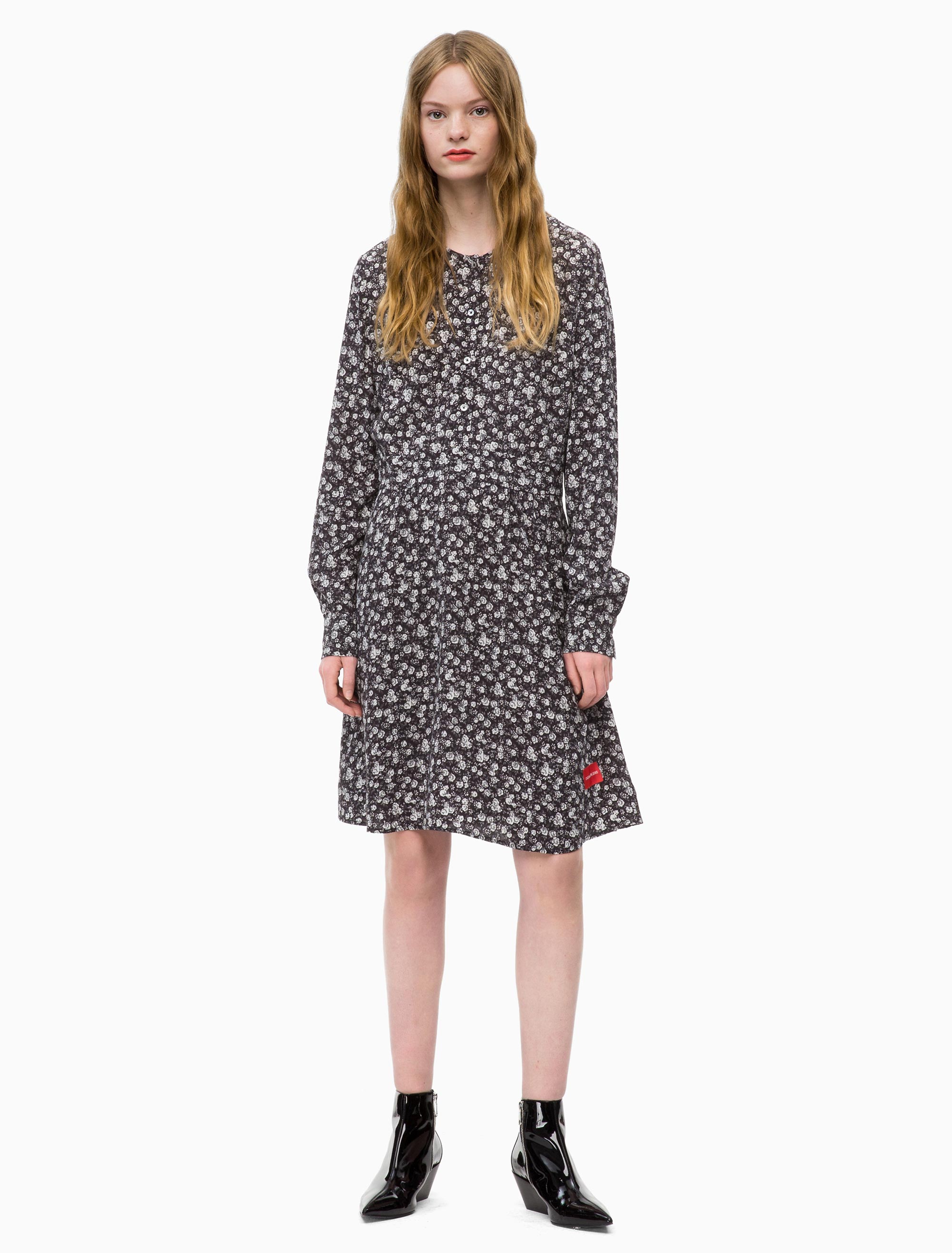 calvin klein ditsy floral dress