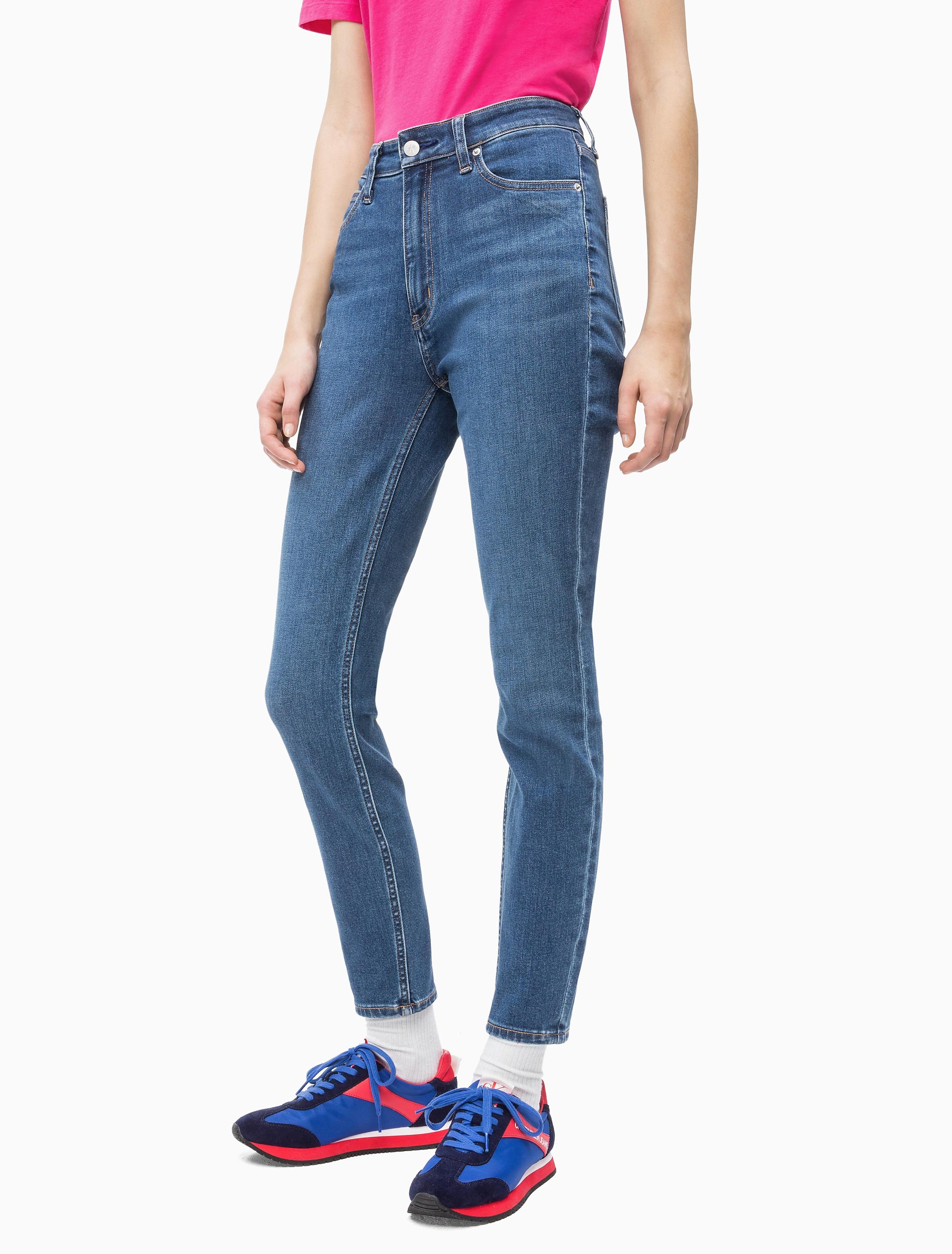 calvin klein jeans high rise skinny ankle