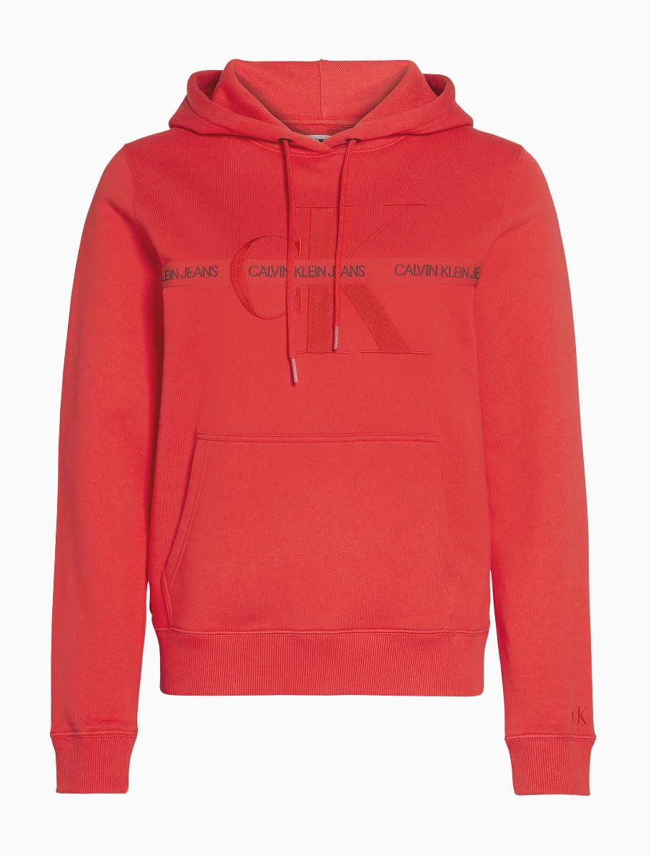 calvin klein logo tape hoodie