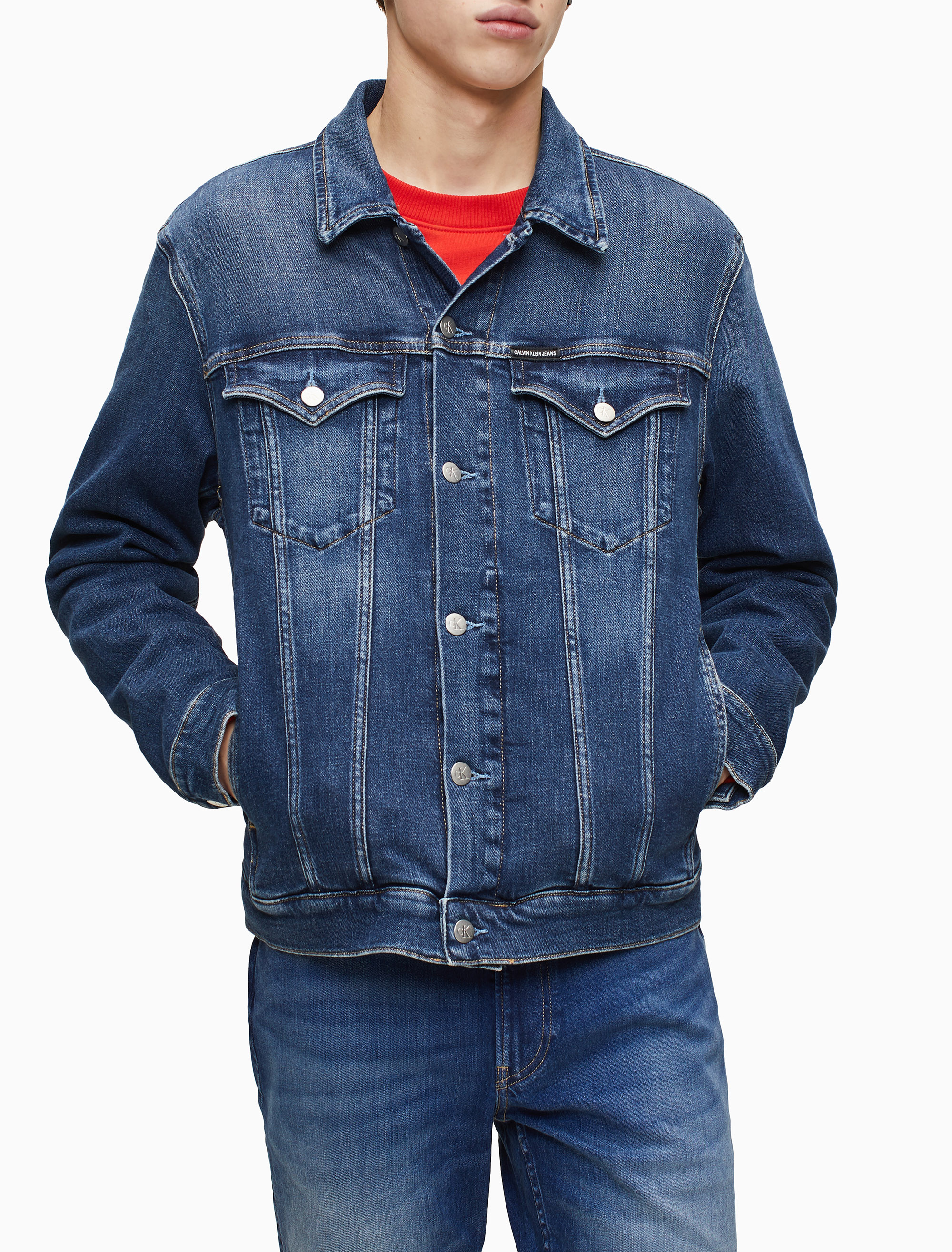 Slim Denim Jacket Jackets + Outerwear Calvin Klein