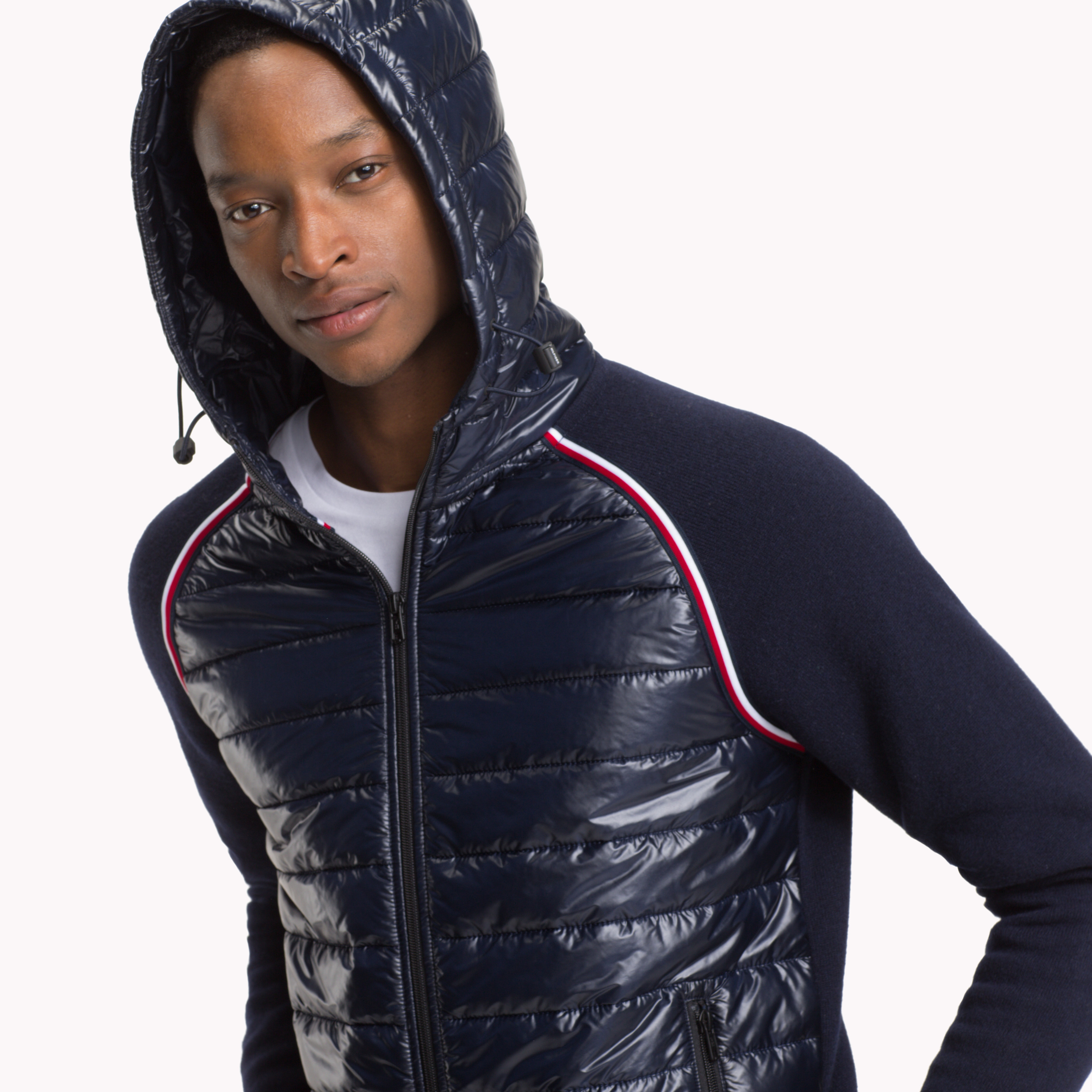 Tommy hilfiger raglan sleeve padded hoody top