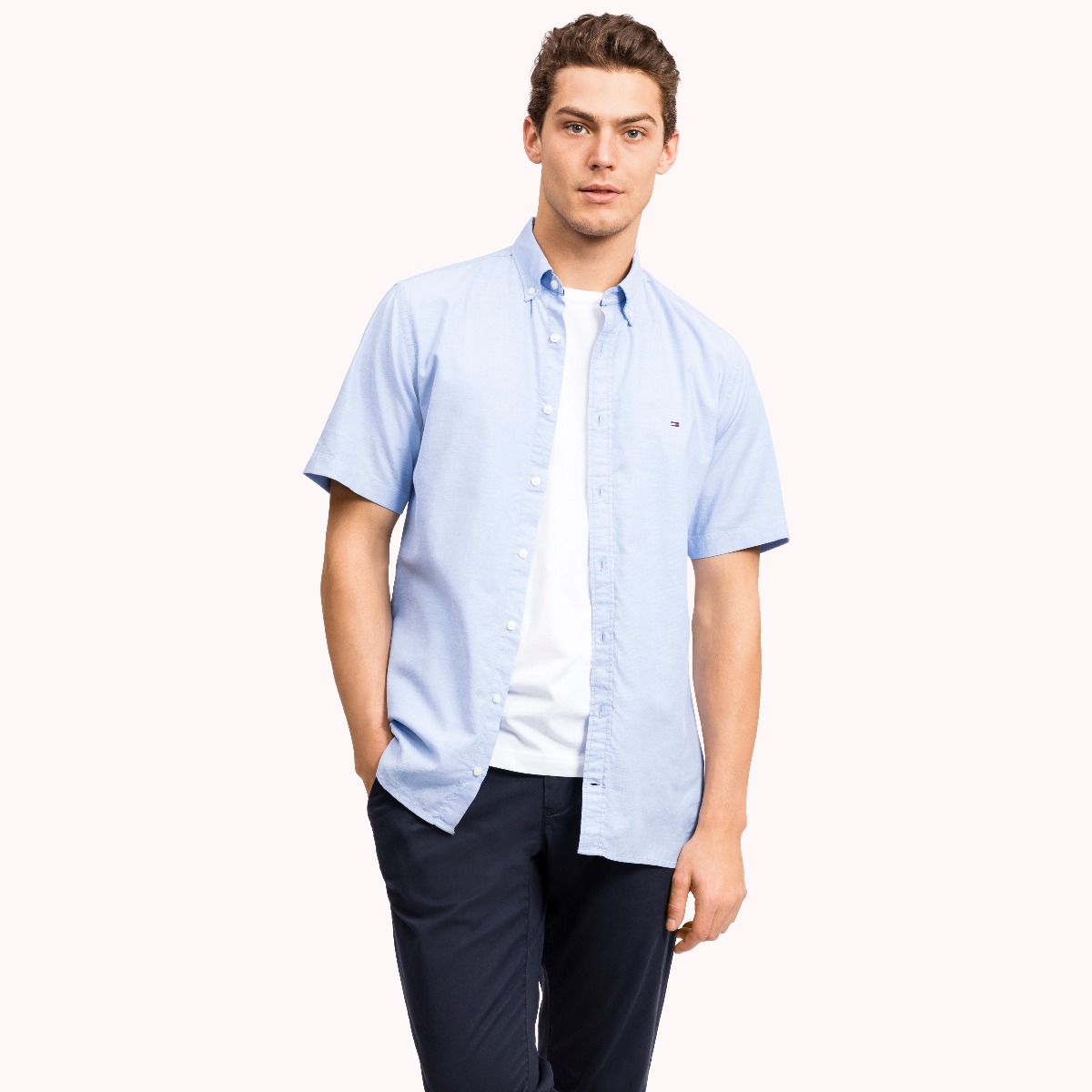 Tommy hilfiger short sleeve button up sale