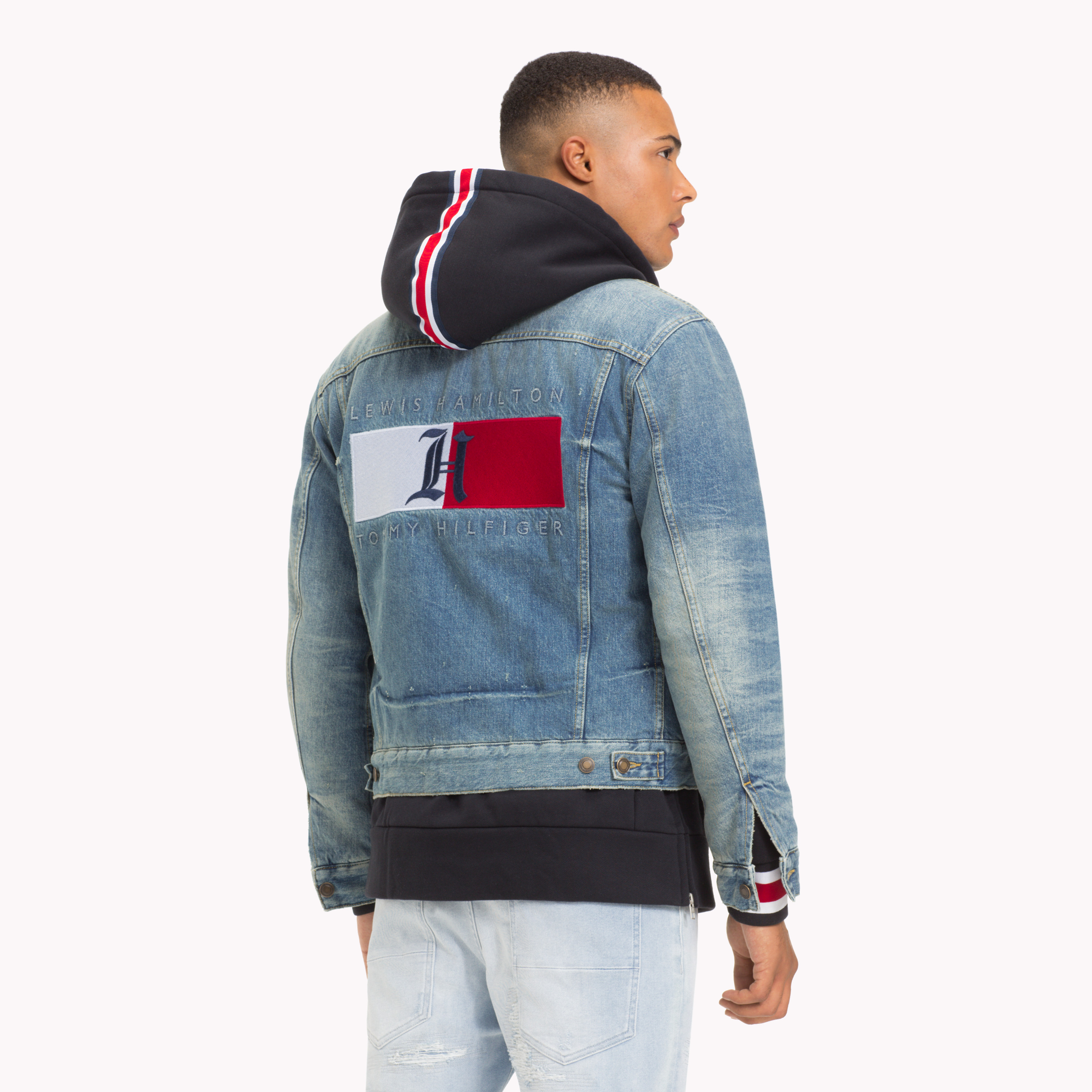 Lewis hamilton jean jacket hotsell