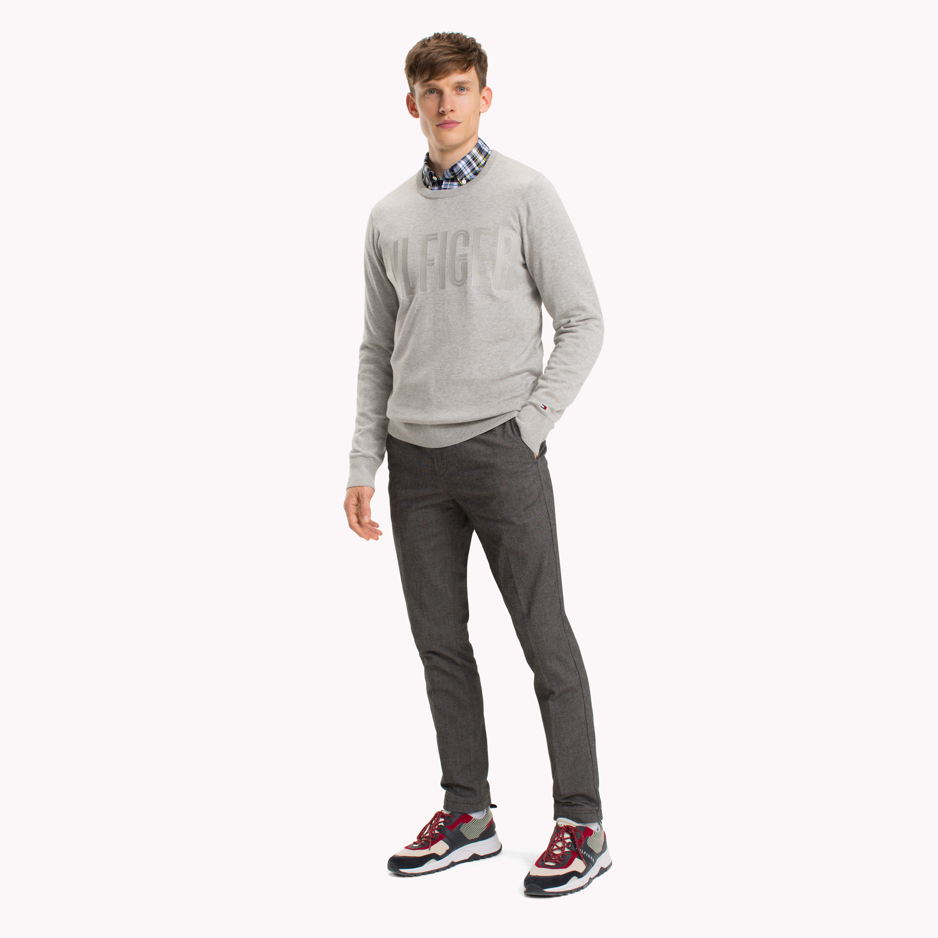 tommy hilfiger cotton crew neck jumper