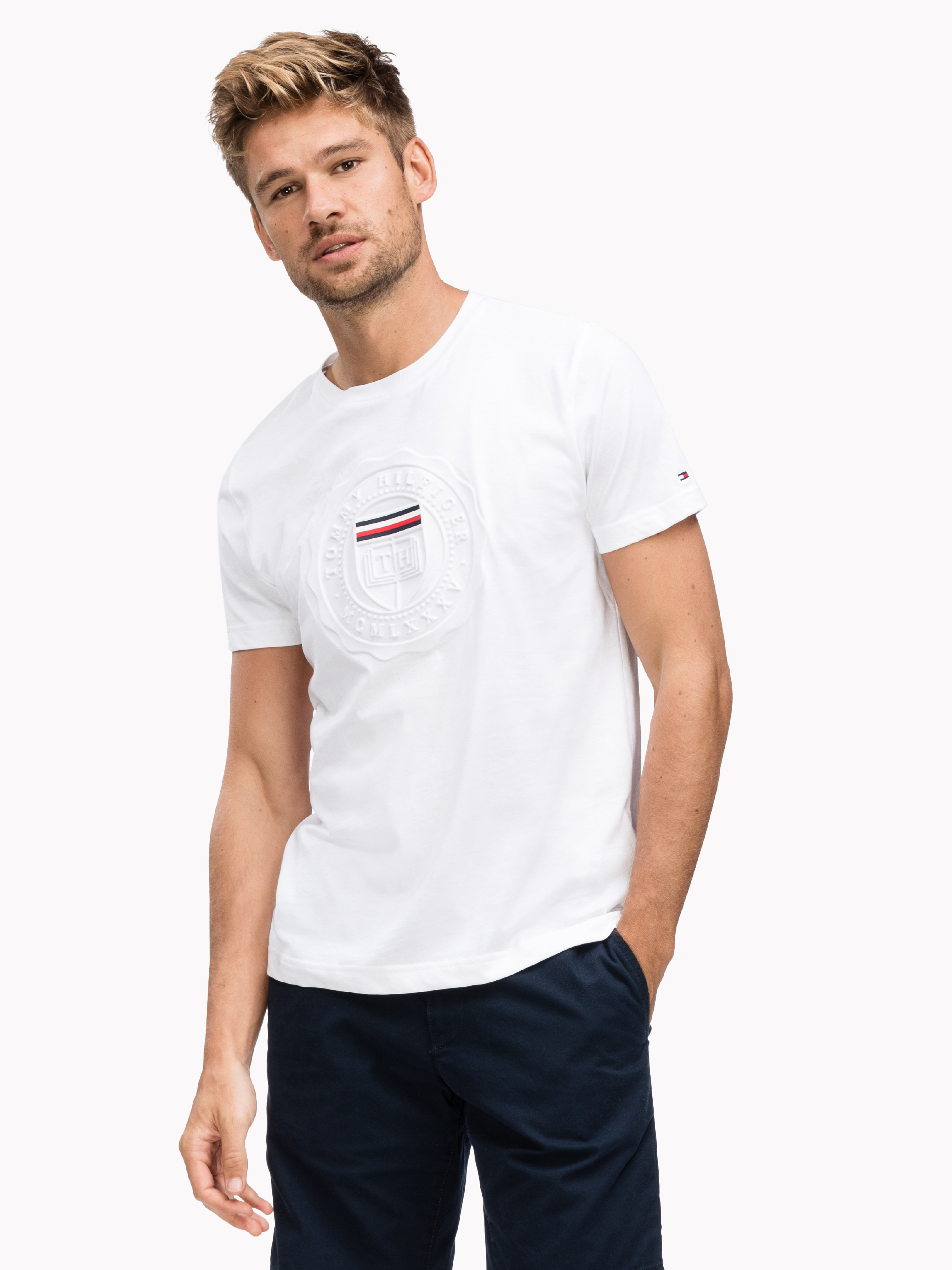 Embossed Crest Tee Tshirts Tommy Hilfiger