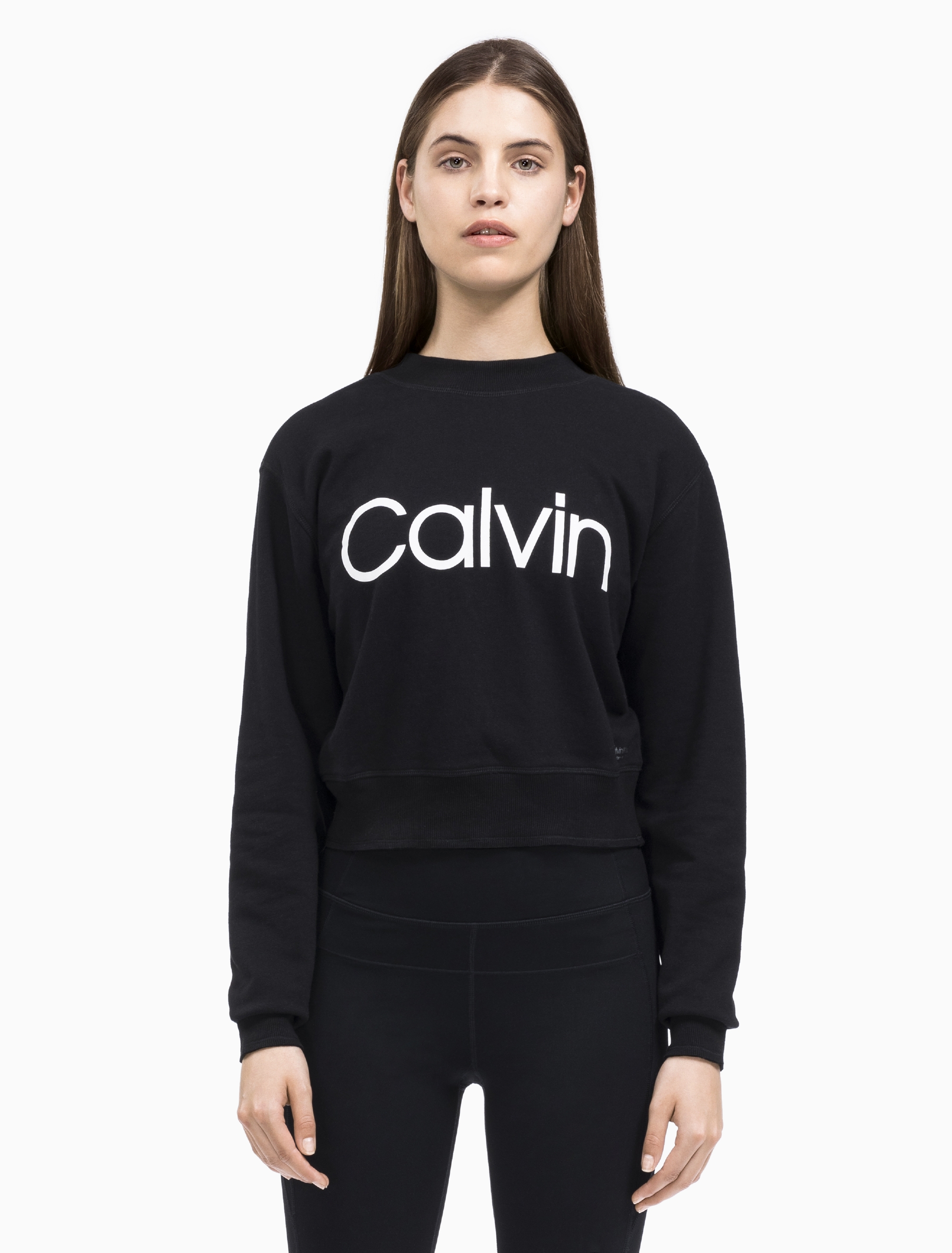 calvin klein crop top long sleeve