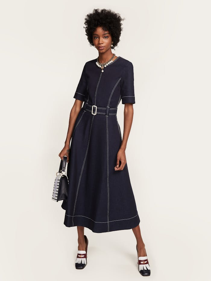 Belted Nautical Denim Midi Dress Dresses Tommy Hilfiger Belted Nautical Denim Midi Dress Dresses Tommy Hilfiger