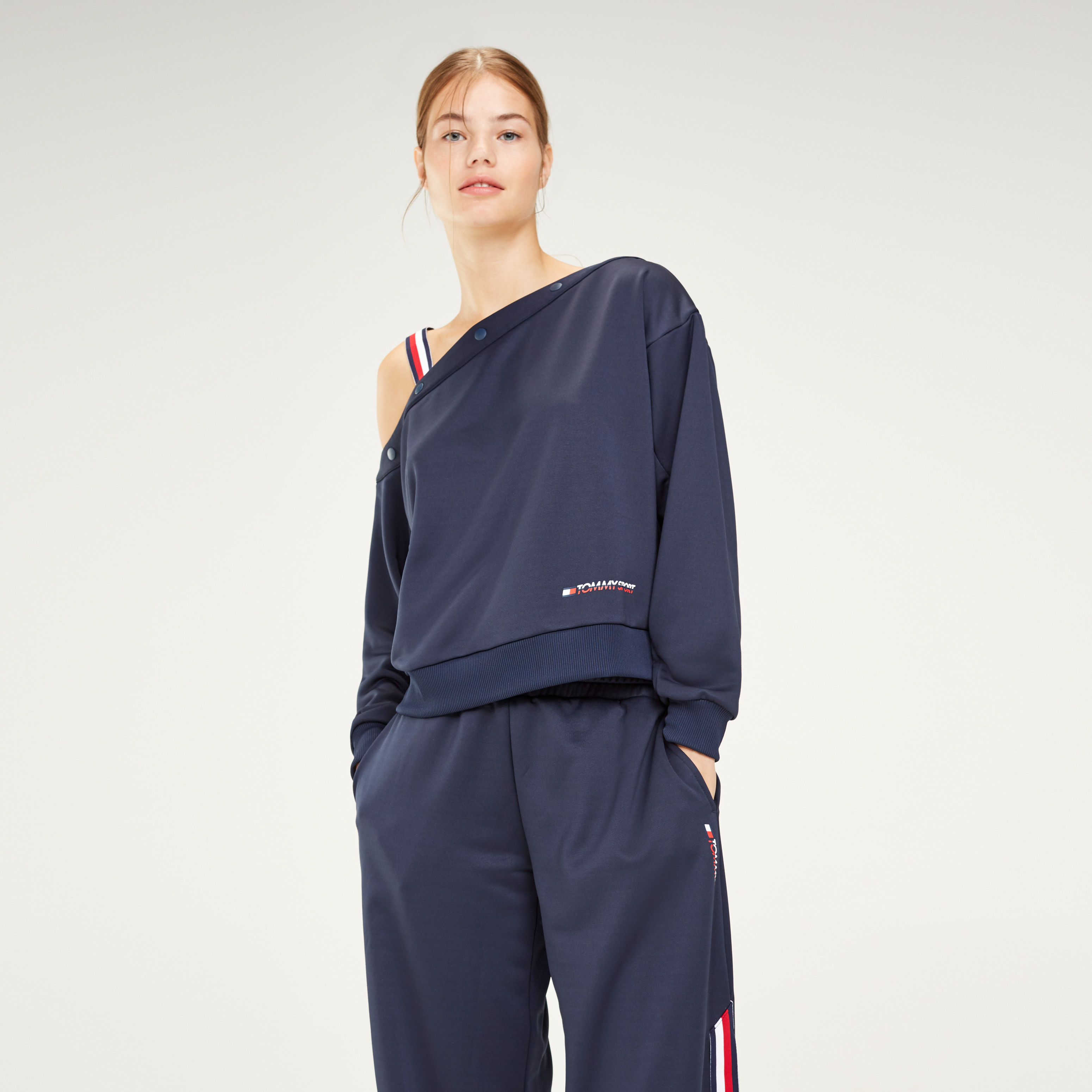 One Shoulder Signature Sweatshirt Jumpers Tommy Hilfiger