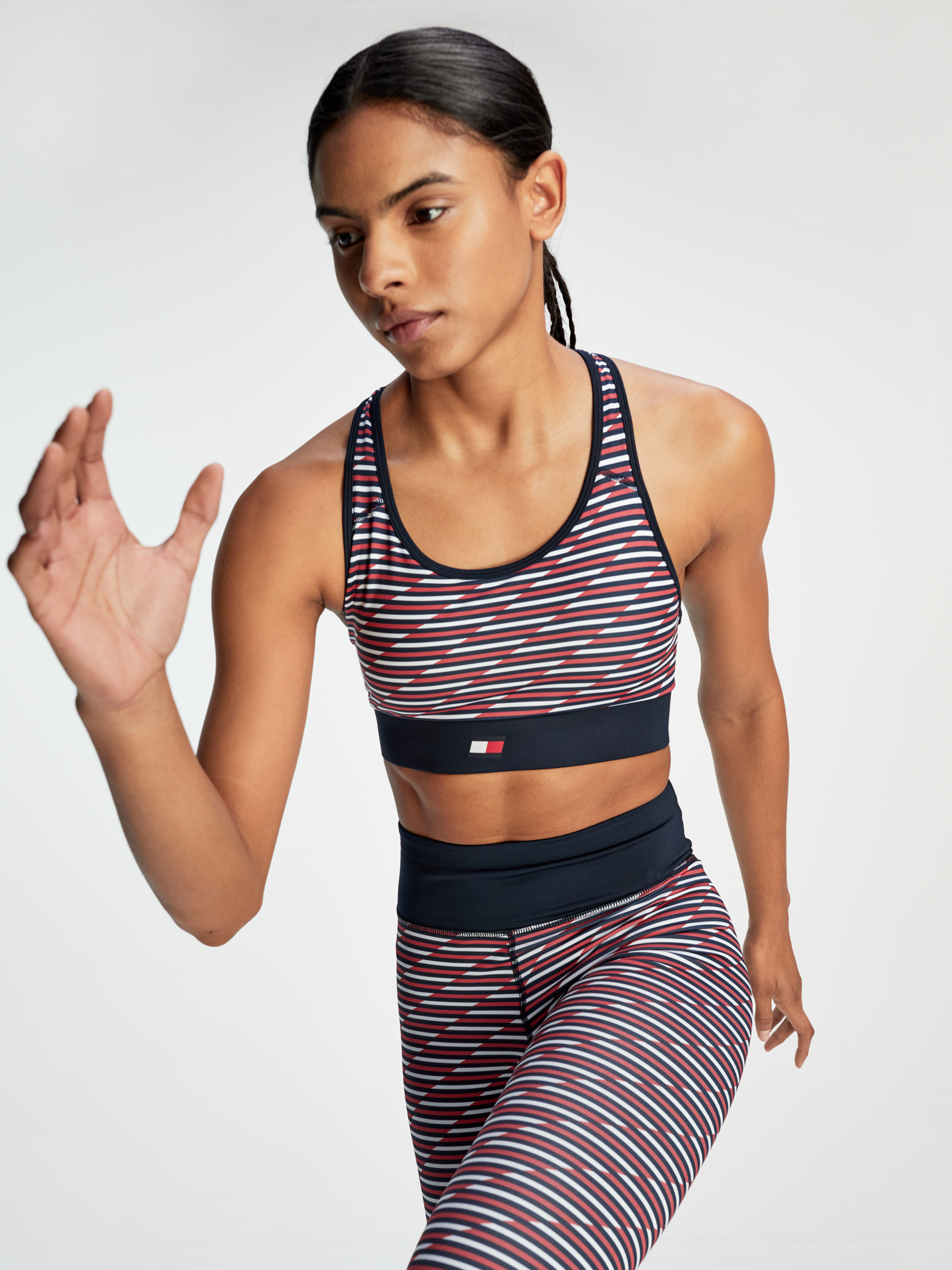 Tape Print Medium Support Sports Bra Sportsbra Tommy Hilfiger