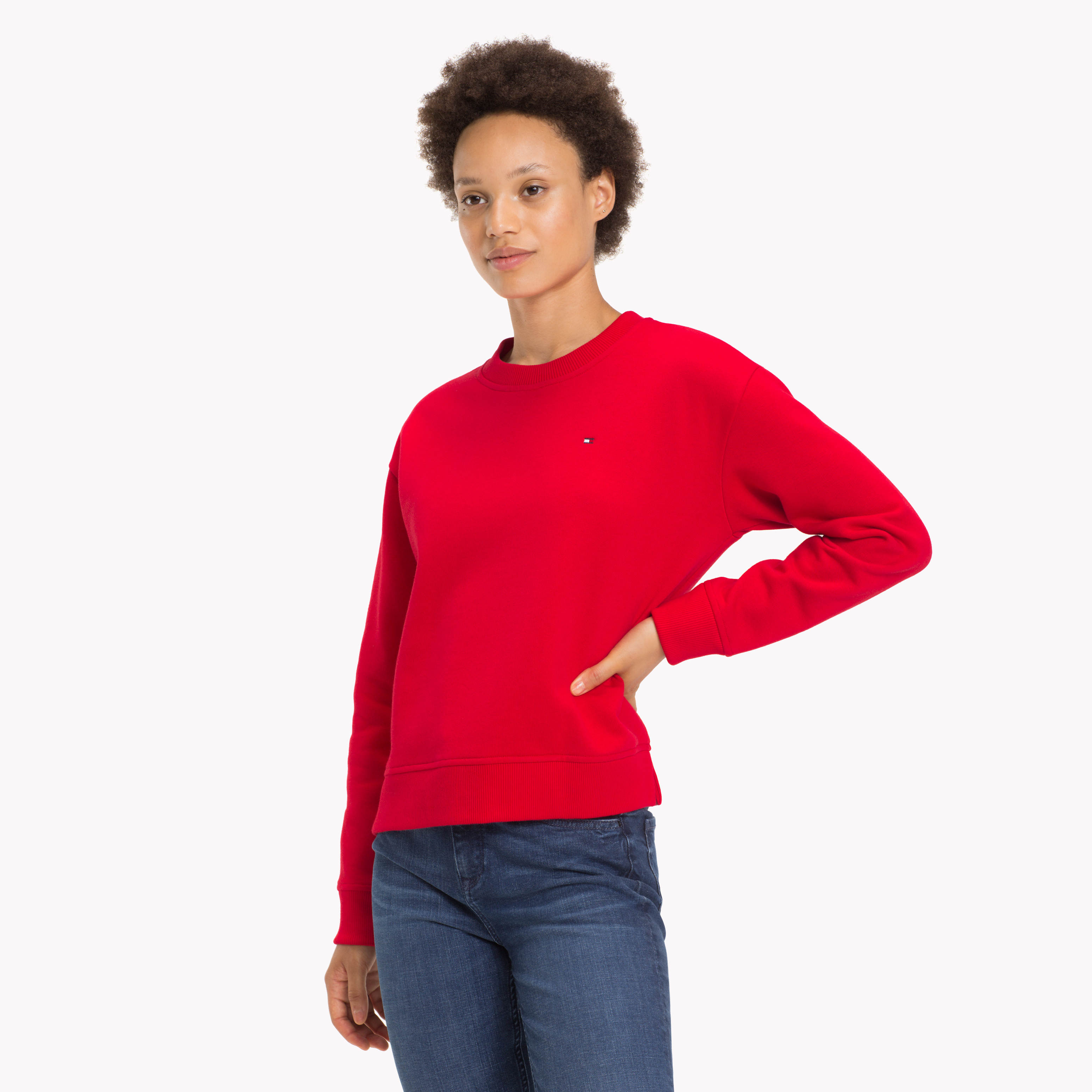 tommy hilfiger red crew neck