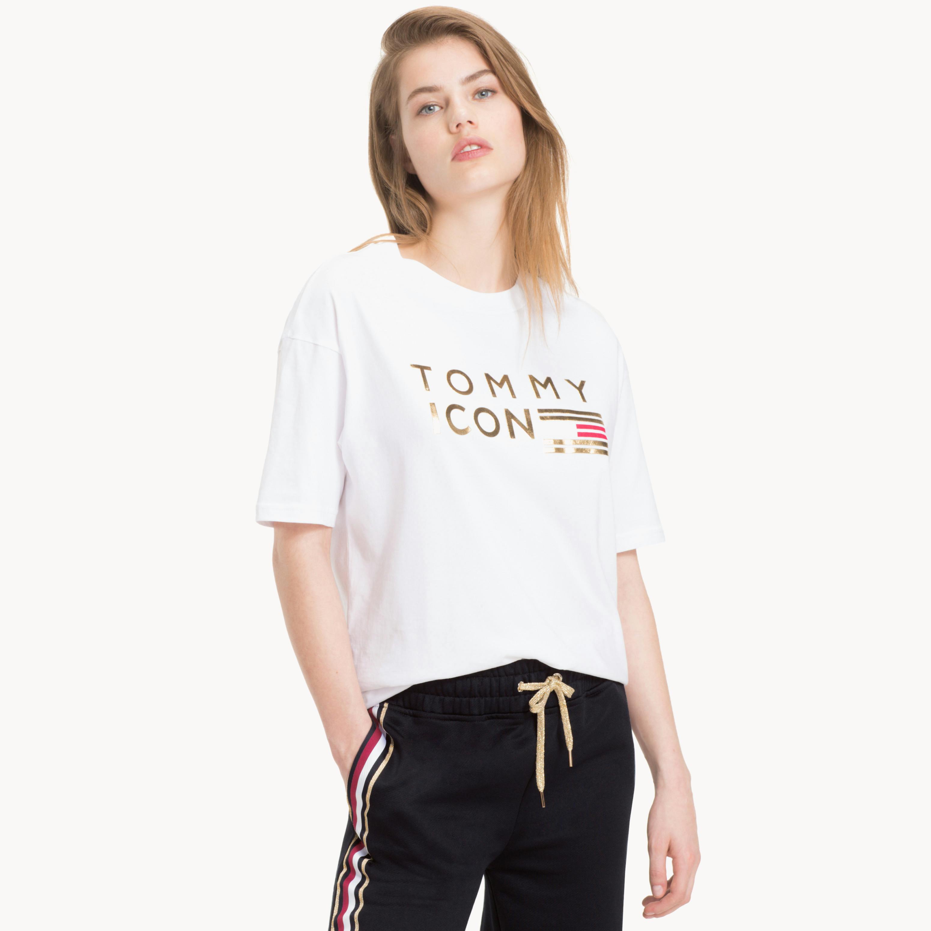 White Tommy Icons Organic T Shirt T Shirts Tommy Hilfiger
