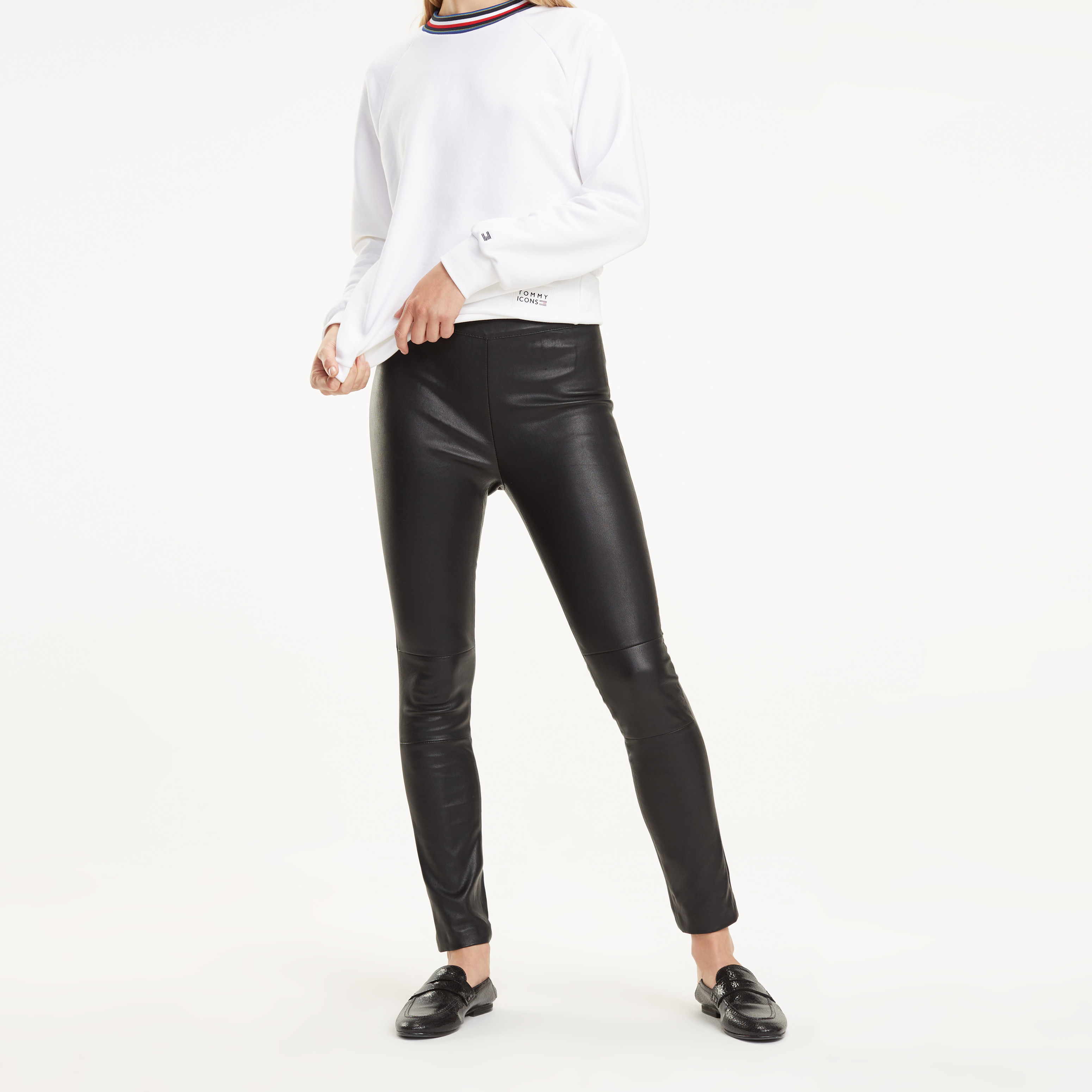 Tommy hilfiger leather pants sales
