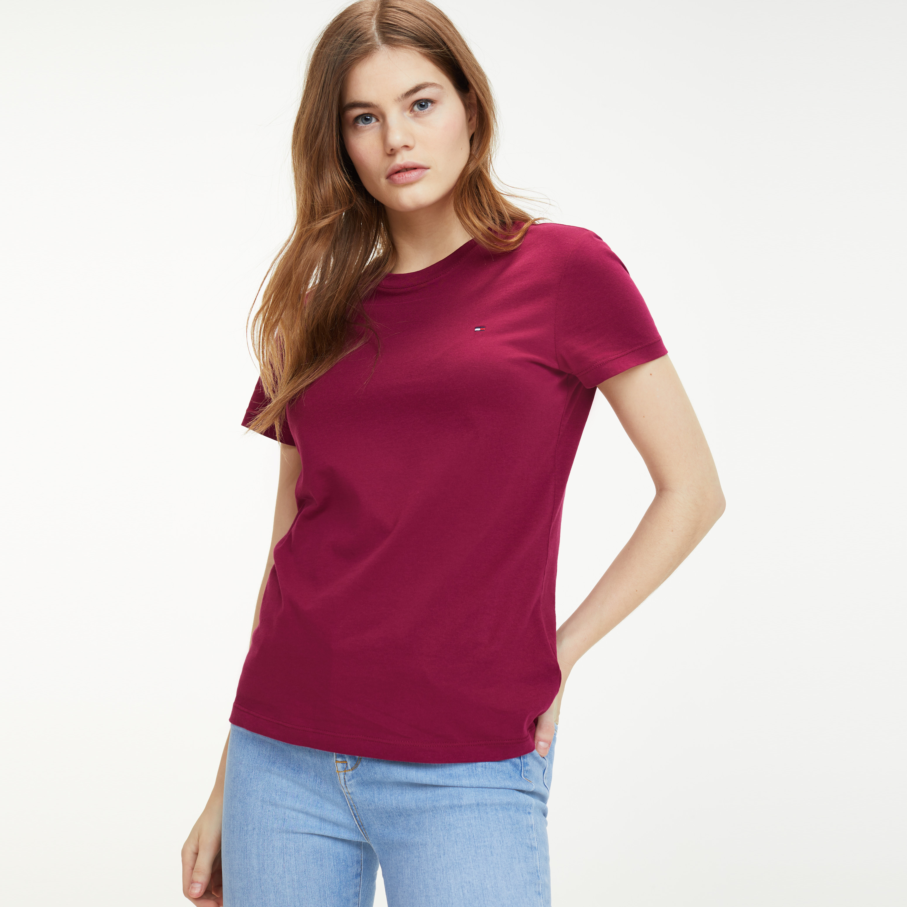slim fit cotton t shirts women's