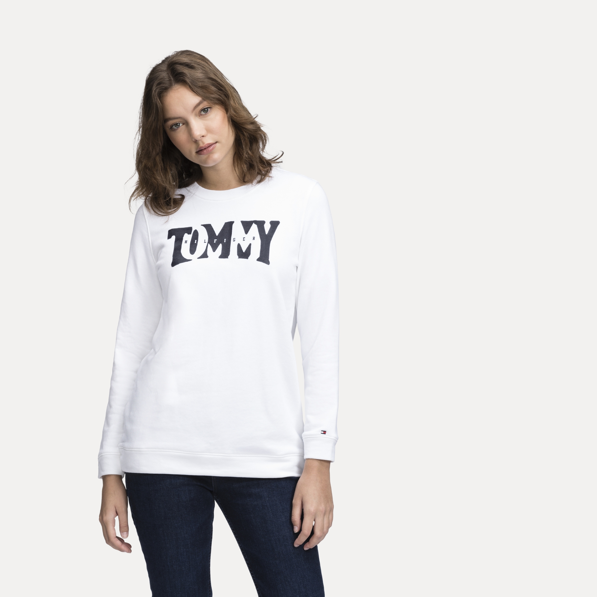 tommy hilfiger logo print hoodie