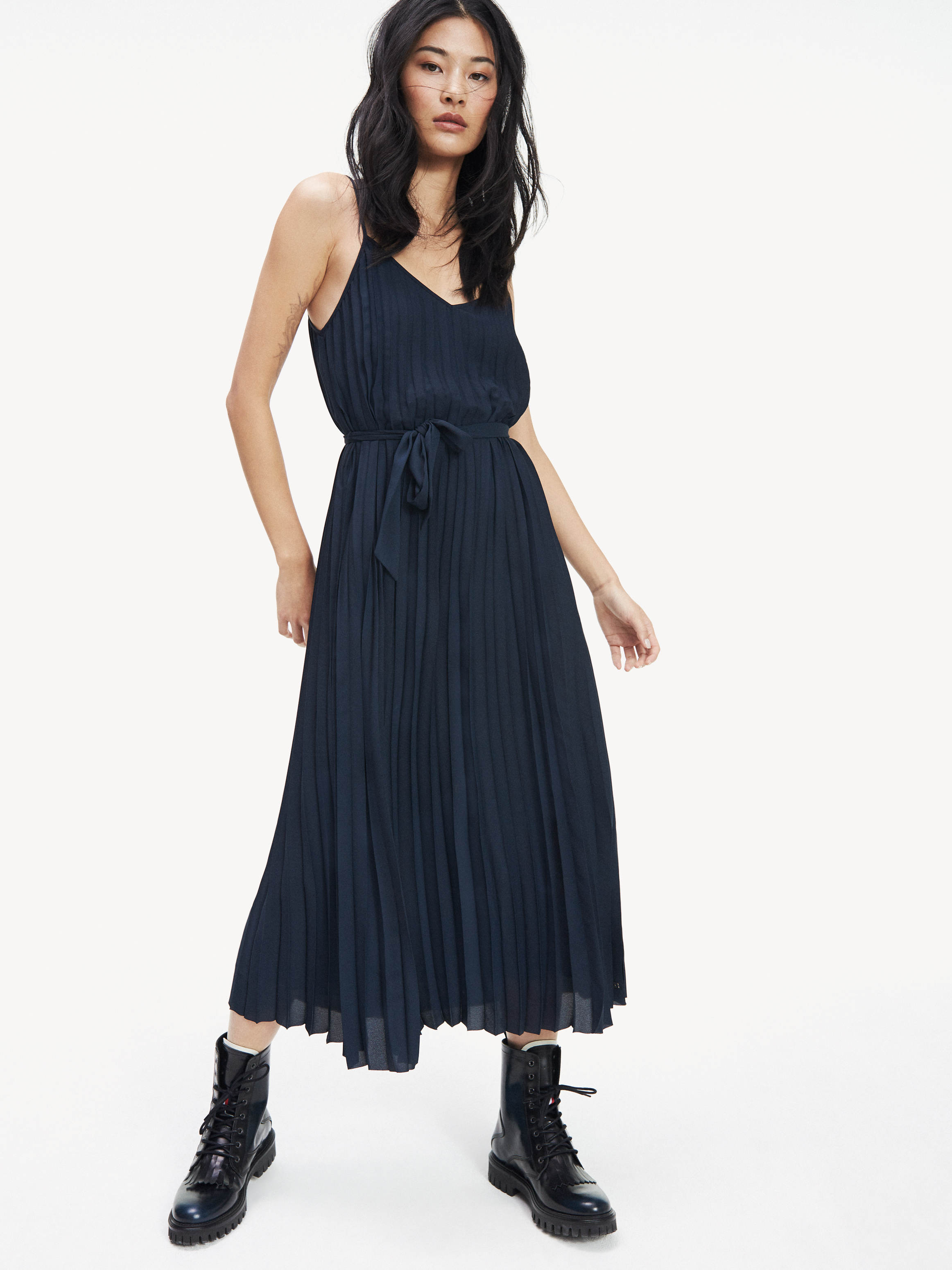 Pleated Slip Dress Dresses Jumpsuits Tommy Hilfiger